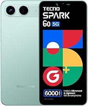 Spark GO 5G (Turquoise Green, 4GB+128GB) | India’s lightest 6000mAh Phone | Up to Double 5G Speed* | No Network Communication | Ella AI with Indian Languages Support* | IP64