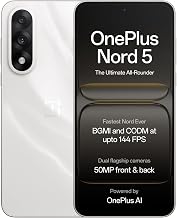 OnePlus Nord 5 | Snapdragon 8s Gen 3 | Stable 144FPS Gaming | Dual 50MP Flagship Camera | Powered by OnePlus AI | 8GB + 256GB | Marble Sands