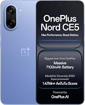 OnePlus Nord CE5 | Massive 7100mAh Battery | MediaTek Dimensity 8350 Apex | Powered by OnePlus AI | 8GB + 256GB | Nexus Blue