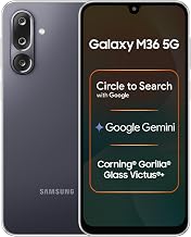 Samsung Galaxy M36 5G (Velvet Black, 6 GB RAM, 128 GB Storage)| Circle to Search| Google Gemini| Corning Gorilla Glass Victus+| 7.7mm Slim| AI Enhanced 50 MP OIS Triple Camera| Unmatched Nightography
