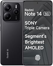 Redmi Note 14 5G (Titan Black, 6GB RAM 128GB Storage) | Global Debut MTK Dimensity 7025 Ultra | 2100 nits Segment Brightest 120Hz AMOLED | 50MP Sony LYT 600 OIS+EIS Triple Camera