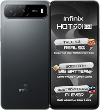 Infinix HOT 60i 5G (Sleek Black, 4GB RAM, 128GB Storage) | True 5G (Works On Jio, Vi, Airtel)|6000mAh Biggest Battery|Most Advanced Infinix AI- AI Eraser, Circle to Search (Without Offers)