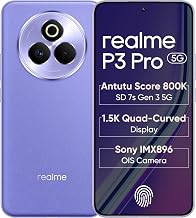 Realme P3 Pro 5G (Galaxy Purple, 8GB RAM, 128GB Storage) | Snapdragon 7s Gen 3 | AMOLED Display | Dual Nano-SIM | 6000mAh Battery